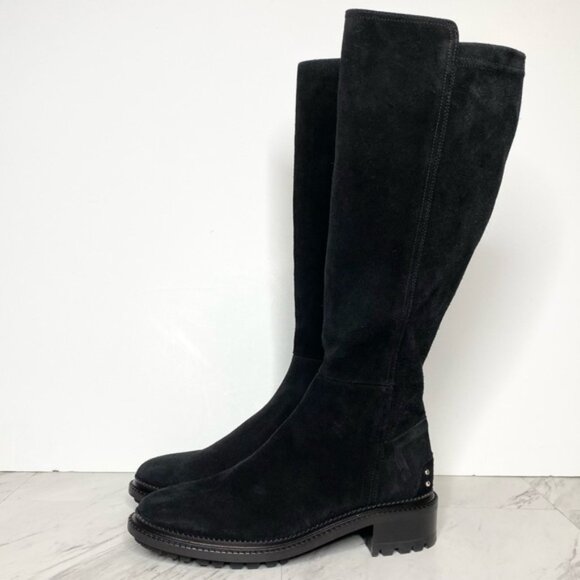 Aquatalia Omara Black Suede Tall Boot 10 - Picture 1 of 16